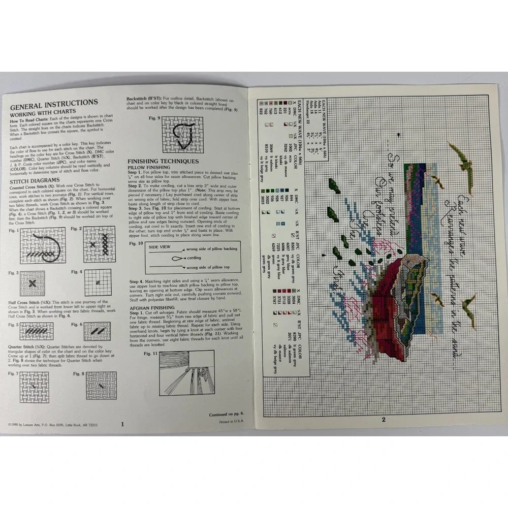 Vintage Leisure Arts Seaside Patterns Book 7 Cross Stitch Leaflet 2012 D Morgan